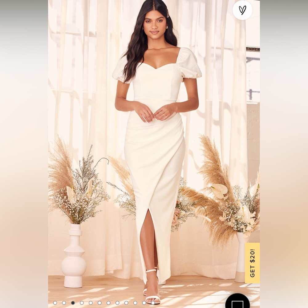 Lulus short sleeve bridal dress
